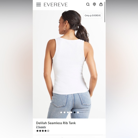 Evereve Z Supply Delilah White Ribbed Tank - Picture 2 of 4